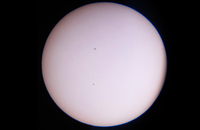Snímek přechodu Merkuru přes sluneční disk - 9.5.2016 15:00 CEST
